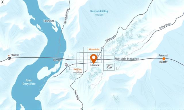 Map showing Winterveil Expeditions location in Banff, Alberta